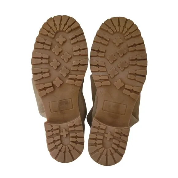 Mihaela Glavan Beige Mid-Calf Suede Boots With Block Heel Size 39 EU - Picture 5 of 9